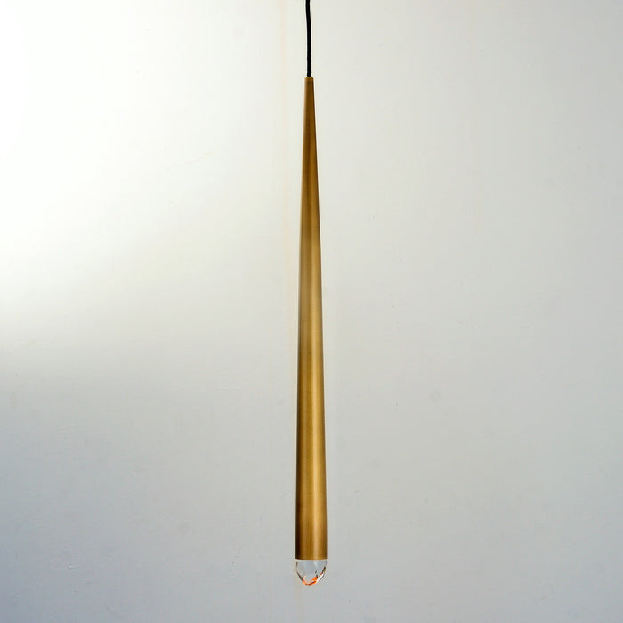 Arrow Crystal Large Pendant Brass