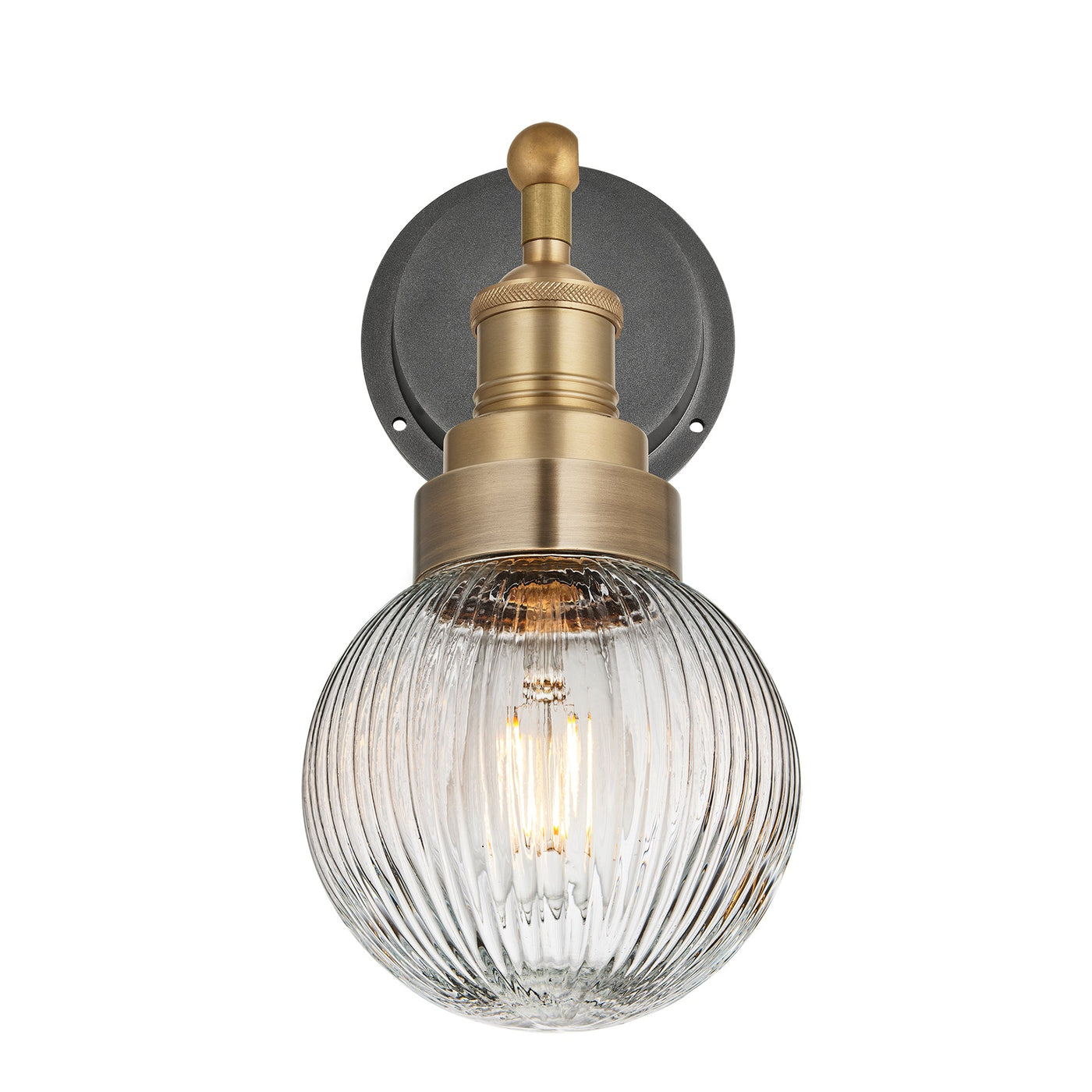 Brooklyn Outdoor & Bathroom Ribbed Globe Wall Light