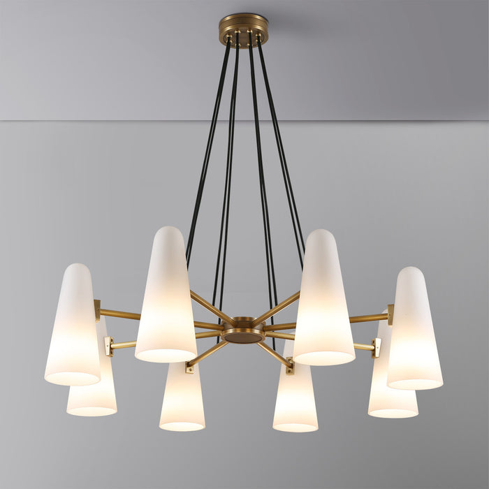 Bianco Chandelier 8 Lights Brass