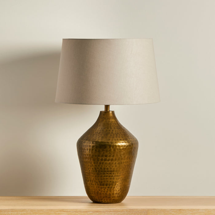Hale Gold Lamp & Coningsby Taupe Cotton Lampshade - 35cm