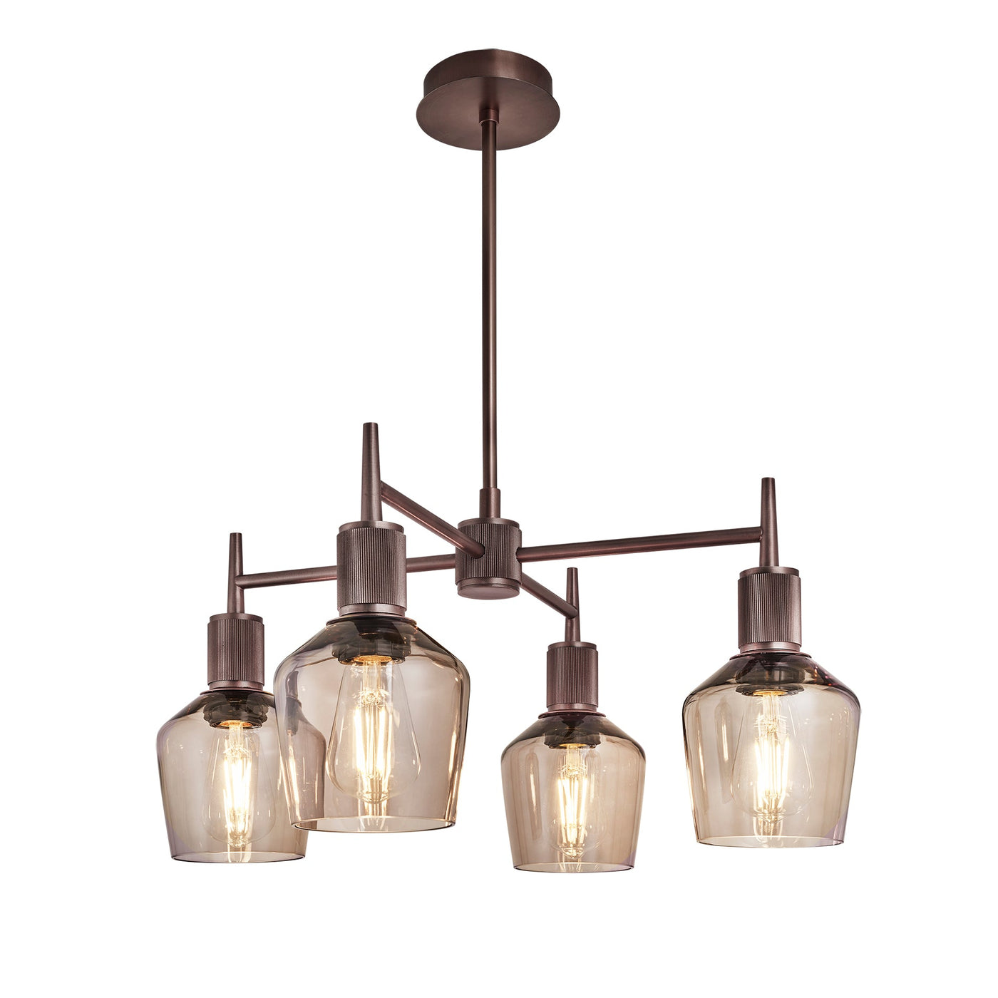 Henley 4 Arm Pendant Light - Glass Schoolhouse 5.5 Inch