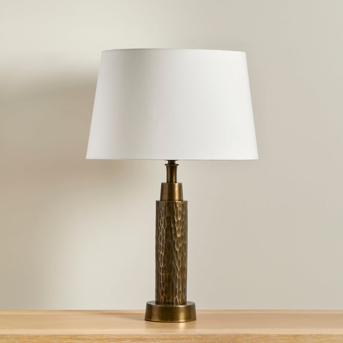 Kimmeridge Gold Lamp & Coningsby White Lampshade - 30cm