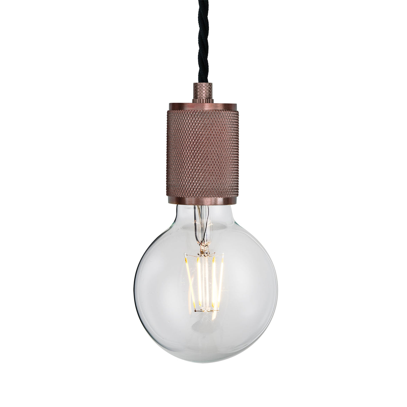 Knurled Edison Pendant Light - 1 Wire - Bronze