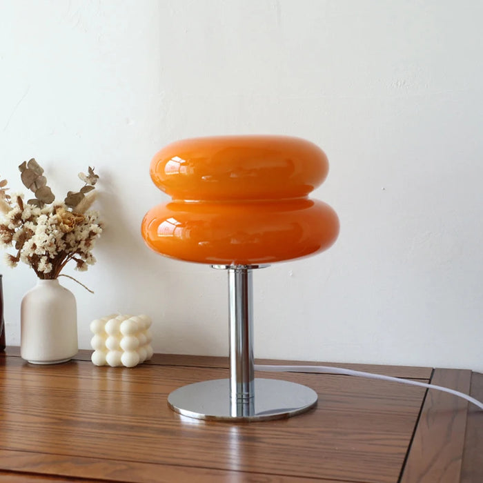 Glass Table Lamp, USB Powered LED, Double Dome or Rounded Shade