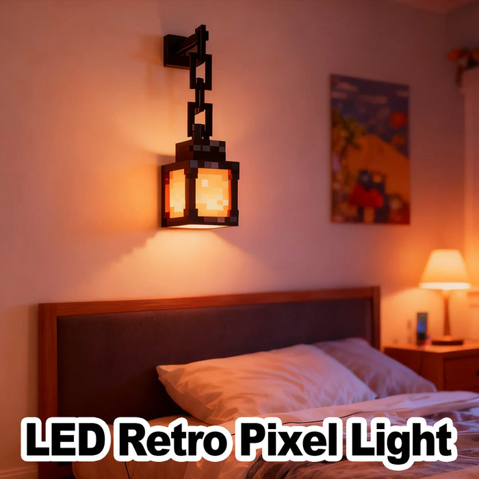 RGB Pixel Block Table Lamp, Rechargeable Lantern Shape, Remote Control, Desk Accent