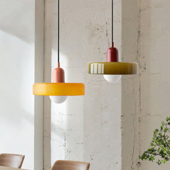 Coloured Glass Minimalist Pendant Light – Nordic Design