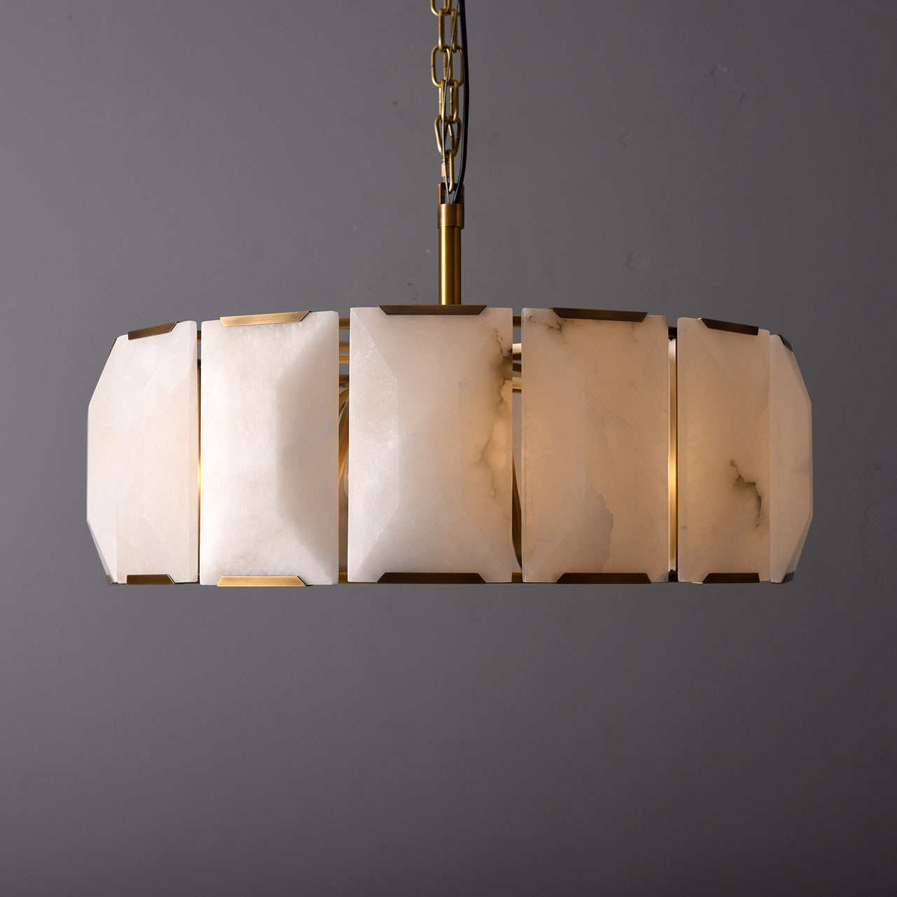 Harris Alabaster Round Chandelier 30"
