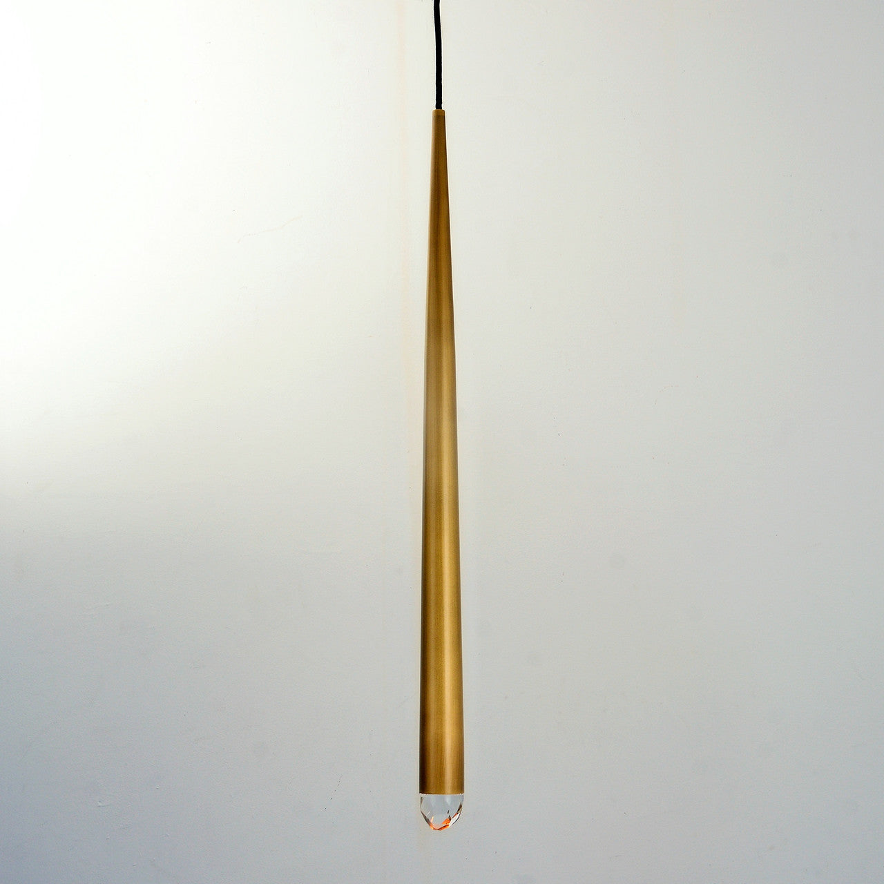 Arrow Crystal Large Pendant Brass
