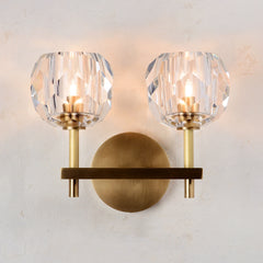 Balle Be Crystal Sconce 2 Lights Brass