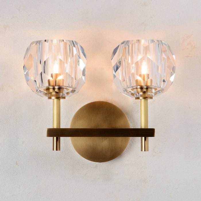 Balle Be Crystal Sconce 2 Lights Brass