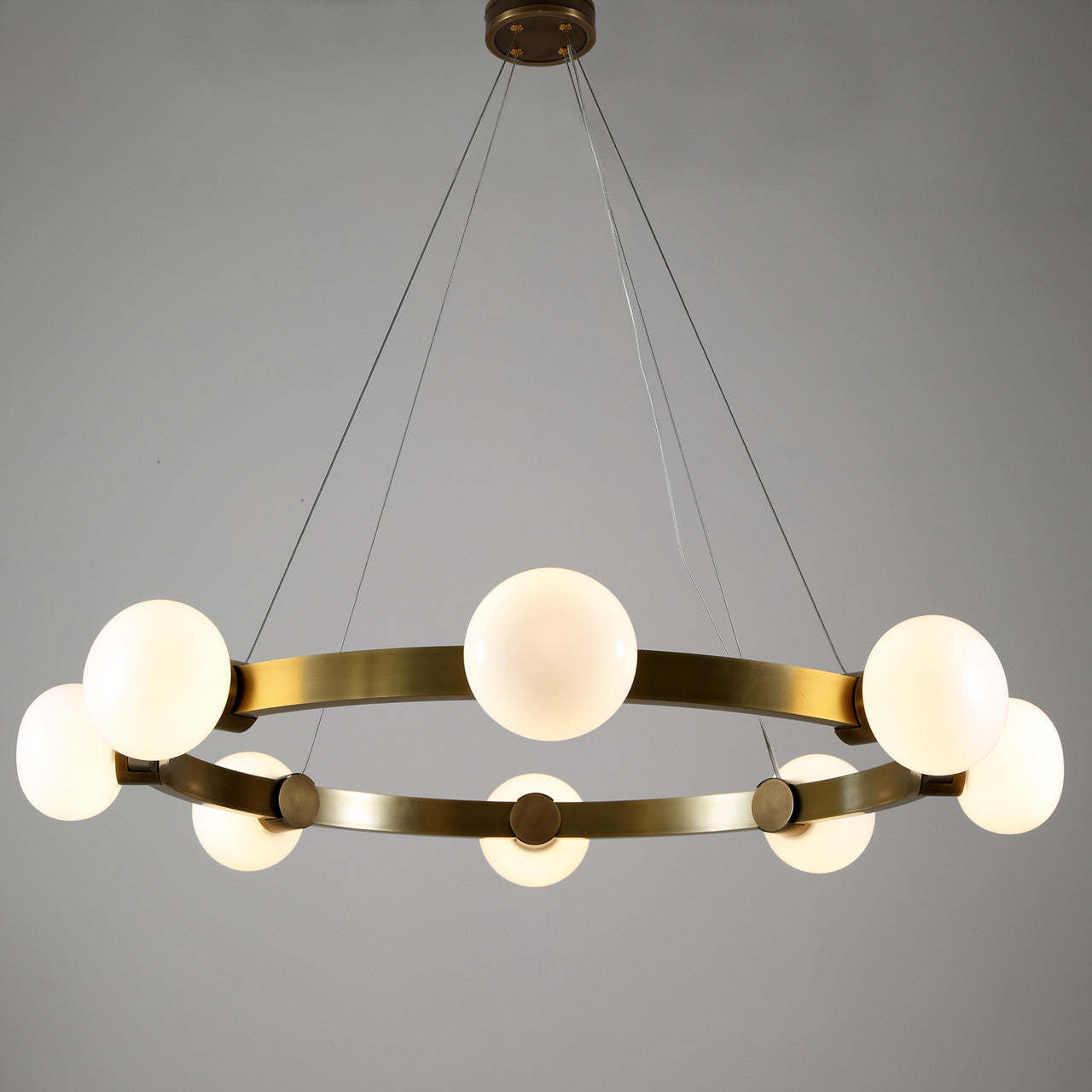 Globe Brass Chandelier 8 Lights