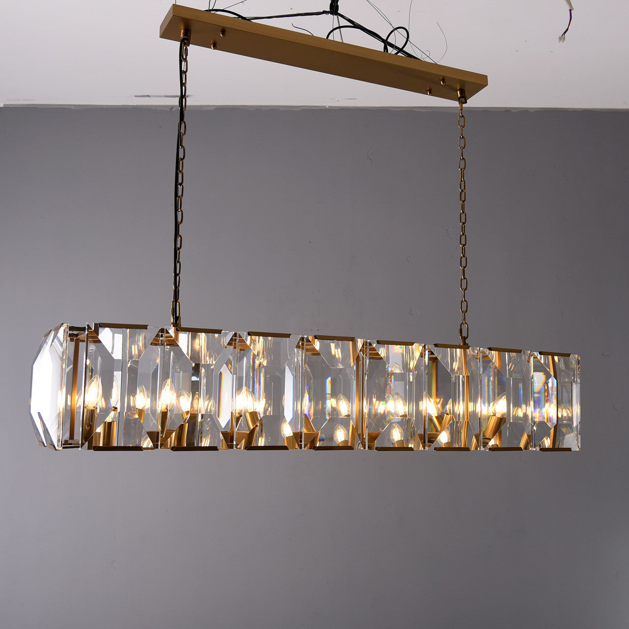 Harris Crystal Rectangular Chandelier 55"