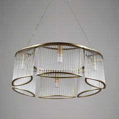 240 Glasses Chandelier 6 Light Brass