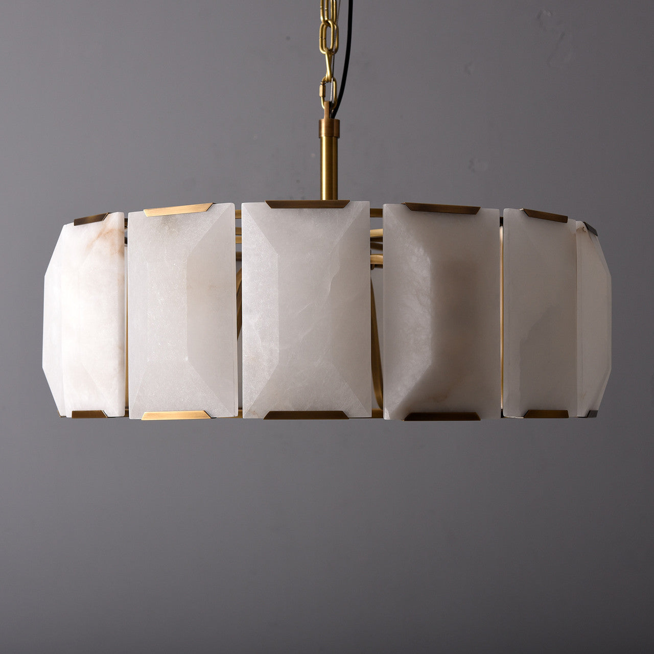 Harris Alabaster Round Chandelier 30"