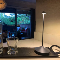 Wireless LED Table Lamp – White and Gold, Modern Design for the Living Room or Patio