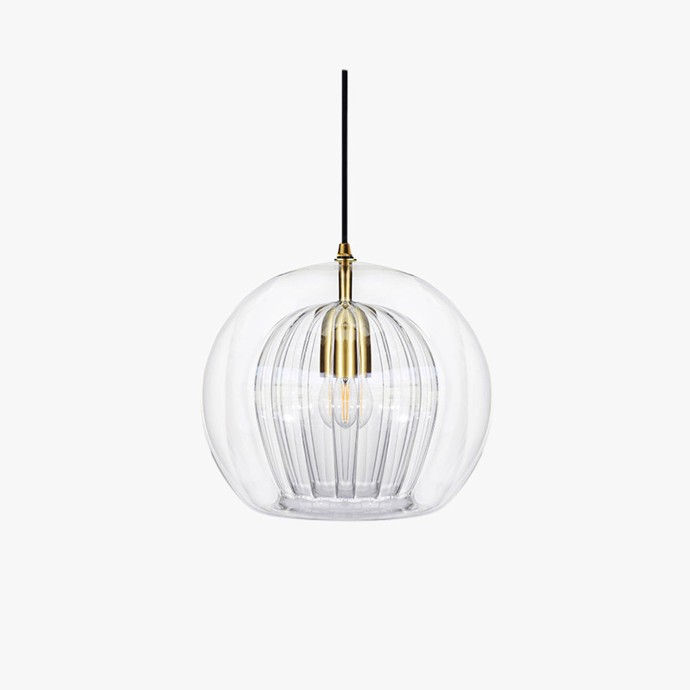 June Glass Globe Pendant Light Clear &Amber - Neutralighting