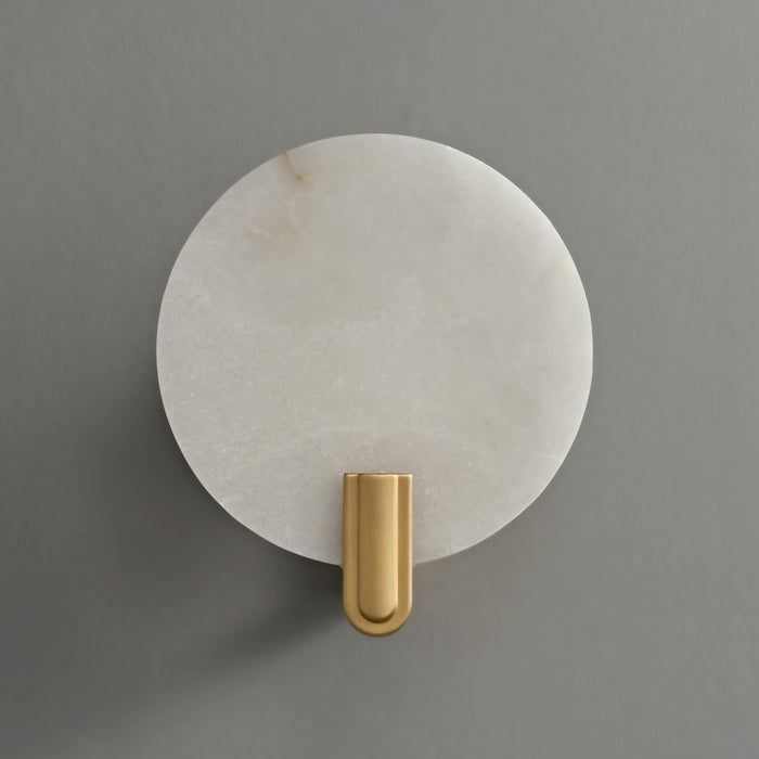 Round Alabaster Sconce Brass