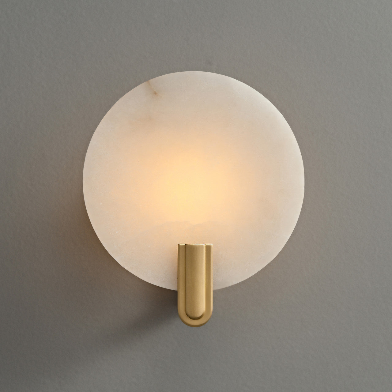 Round Alabaster Sconce Brass