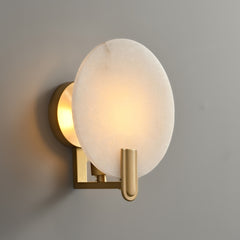 Round Alabaster Sconce Brass