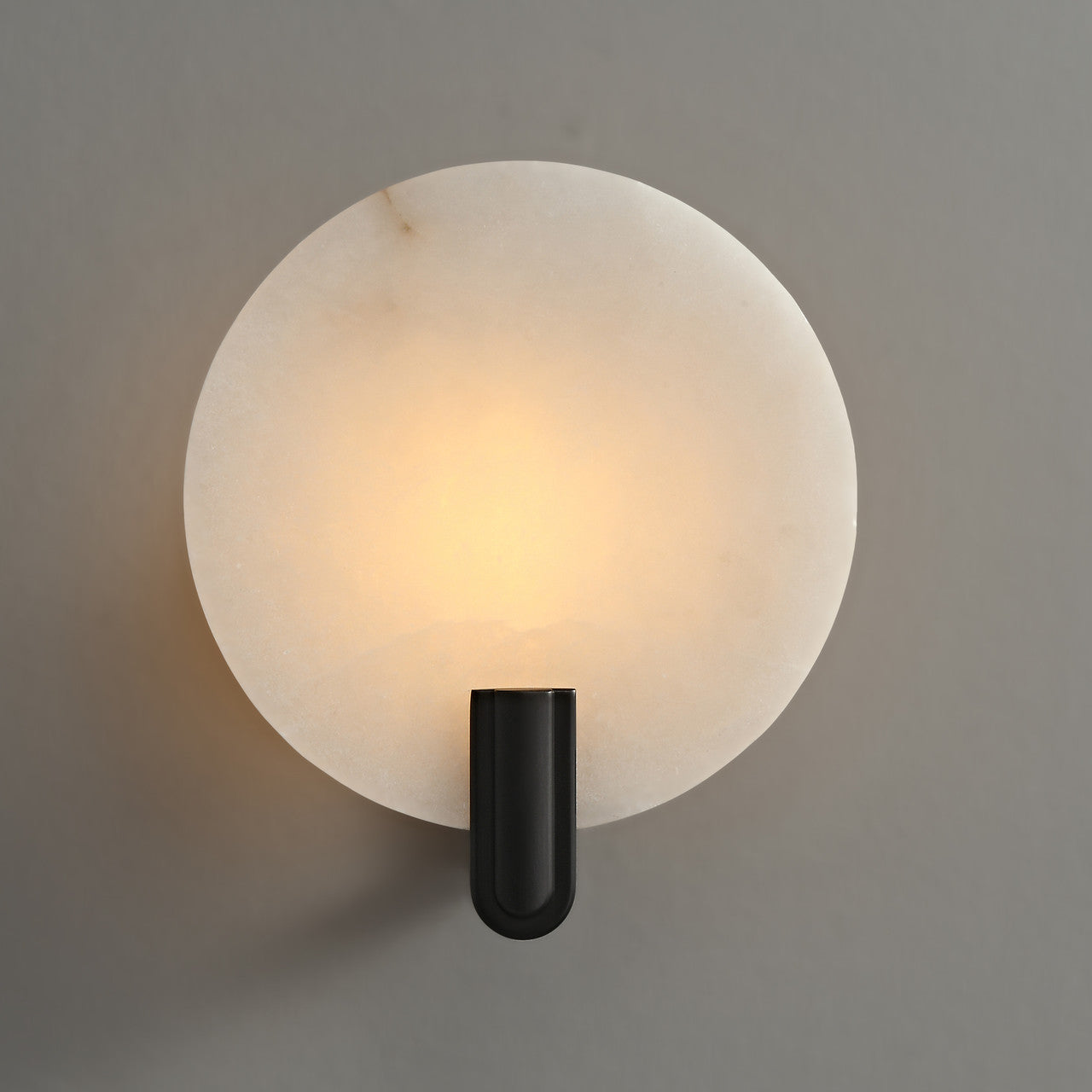 Round Alabaster Sconce Bronze