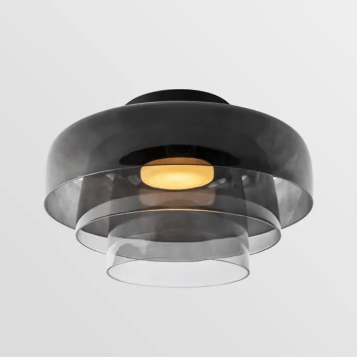 Scandinavian Glass Ceiling Light – Modern Design with Three-Color LED for the Dining Room or Living Room