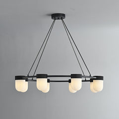 Erica Alabaster Round Chandelier 8 Lights