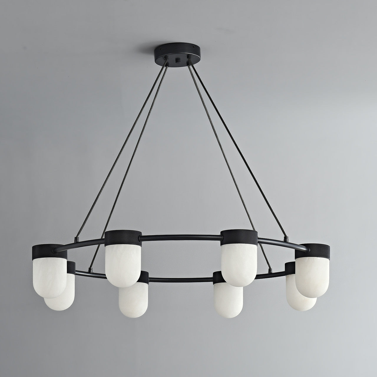 Erica Alabaster Round Chandelier 8 Lights