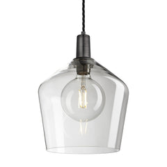 Sleek Glass Schoolhouse Pendant - 10 Inch