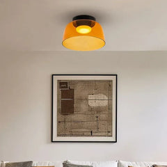 Scandinavian Glass Ceiling Light – Modern Design with Three-Color LED for the Dining Room or Living Room