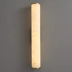 Alabaster Cylinder Wall Light Brass