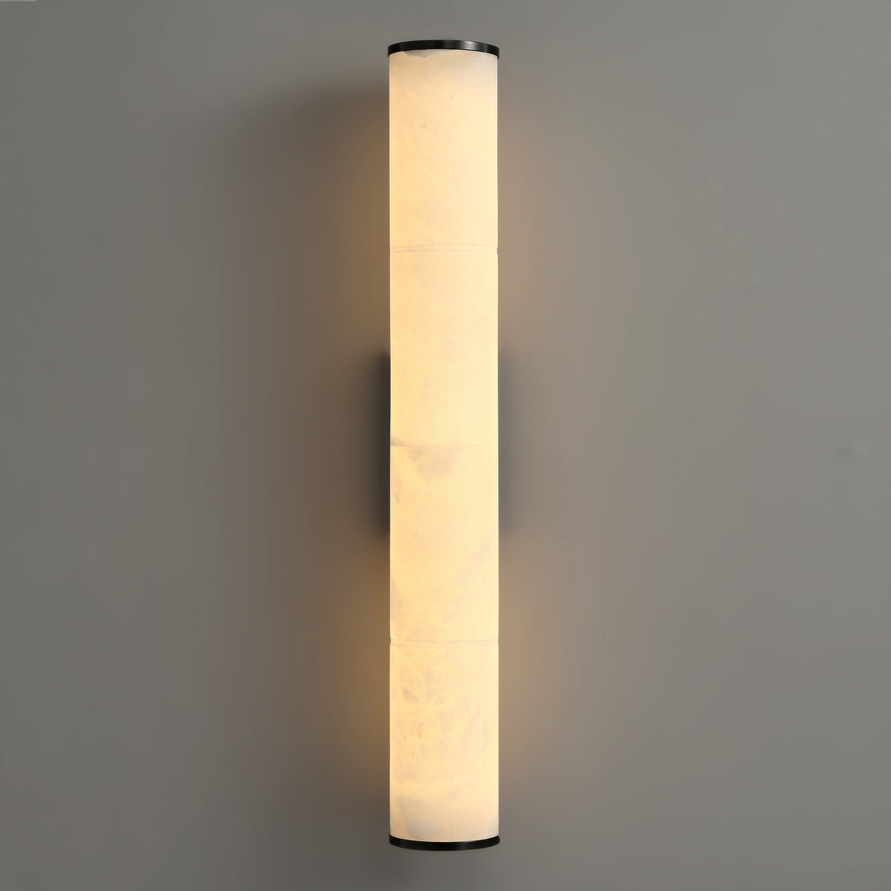 Alabaster Cylinder Wall Light Bronze