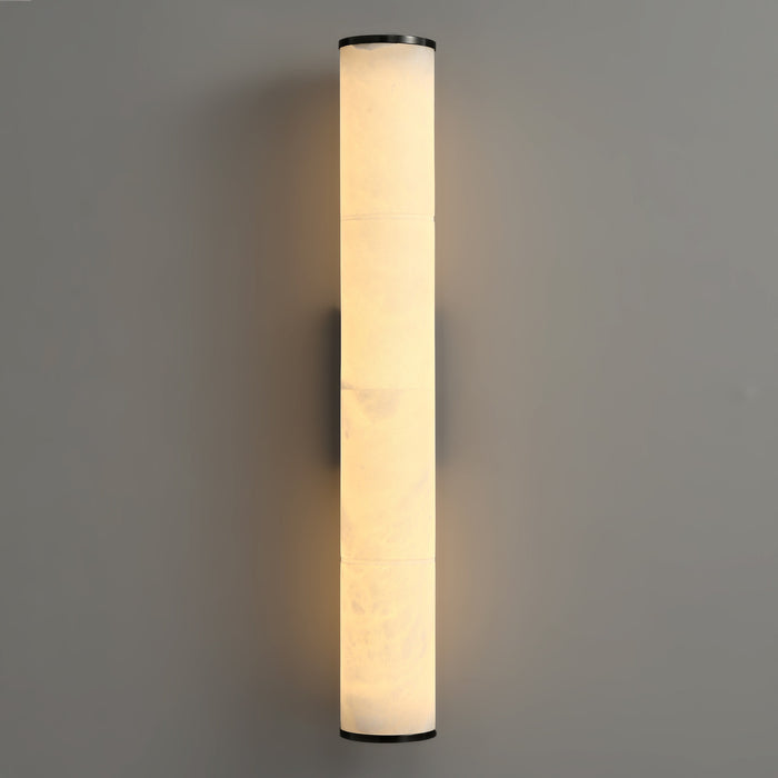 Alabaster Cylinder Wall Light Bronze