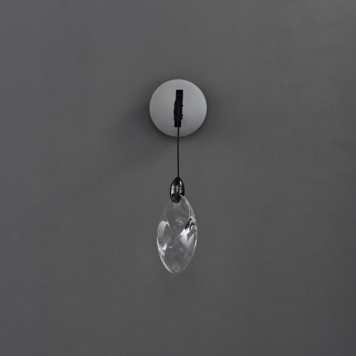 Ida Crystal Pendant Sconce Black