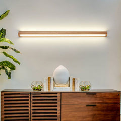 Muto Linear Mirror Wooden Front Vanity Wall Lamp - Neutralighting