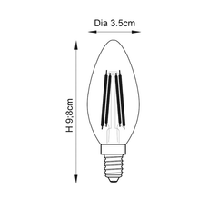 E14 LED Filament Candle 3 pack 