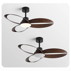 Modern ceiling fan – Wooden blades, dimmable LED lighting for the living room or bedroom