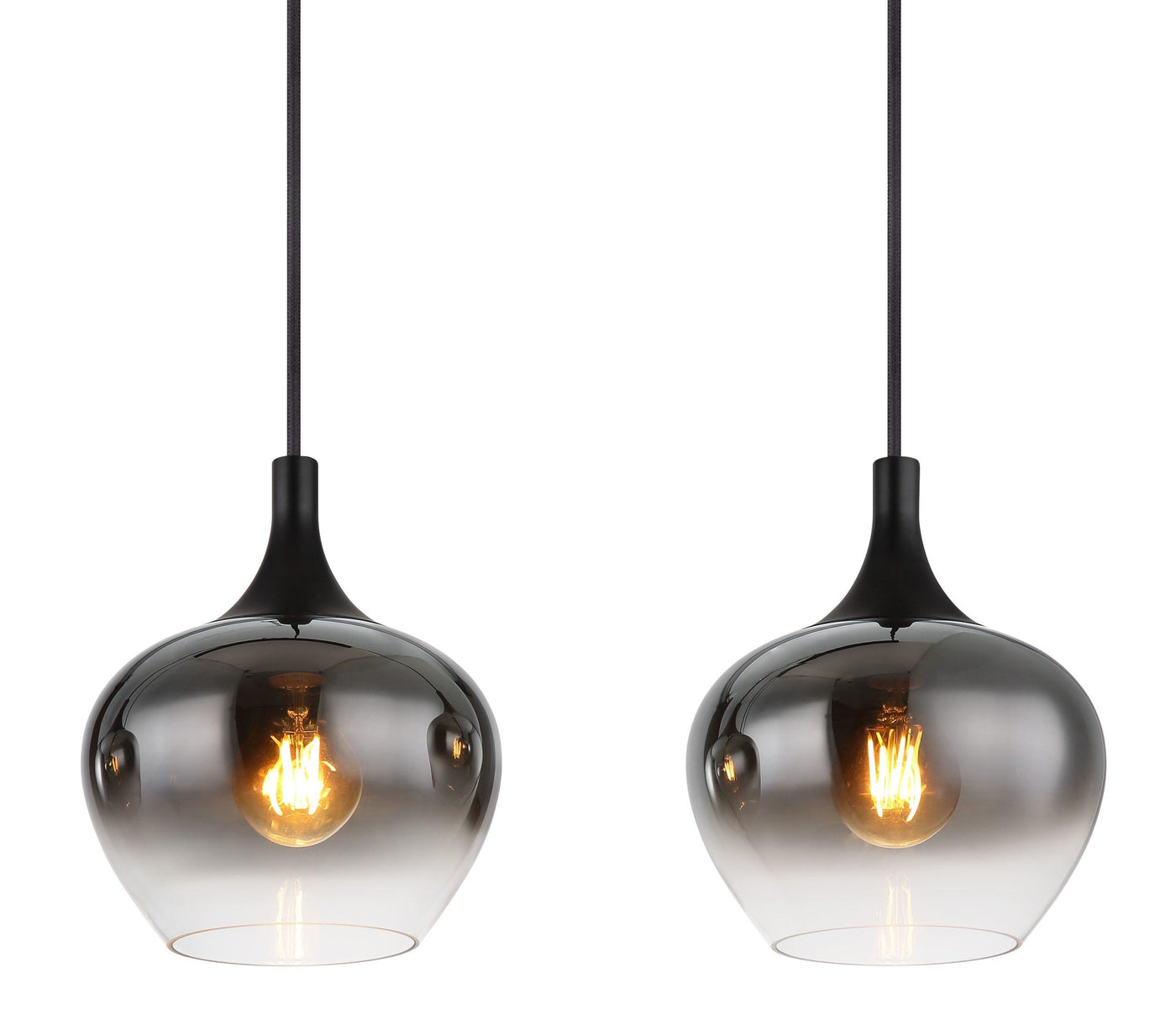 Four-light smoked glass bar pendant light perfect for dining areas