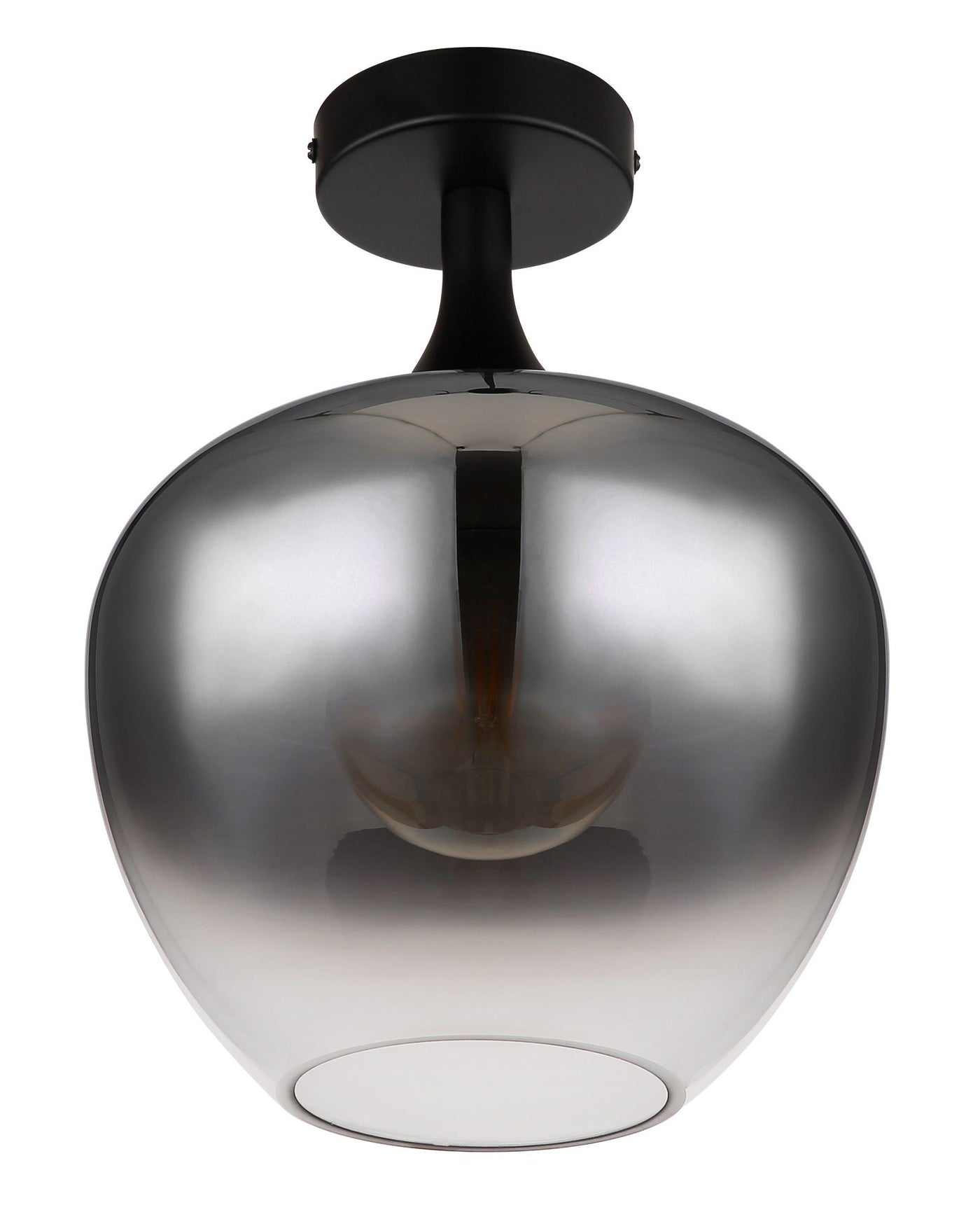 Globo Maxy Smoked Glass Semi-Flush Ceiling Light – 15548D