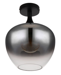 Globo Maxy Smoked Glass Semi-Flush Ceiling Light – 15548D