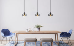 Smoked Glass Pendant Light – Maxy Modern Black Kitchen & Dining Lamp