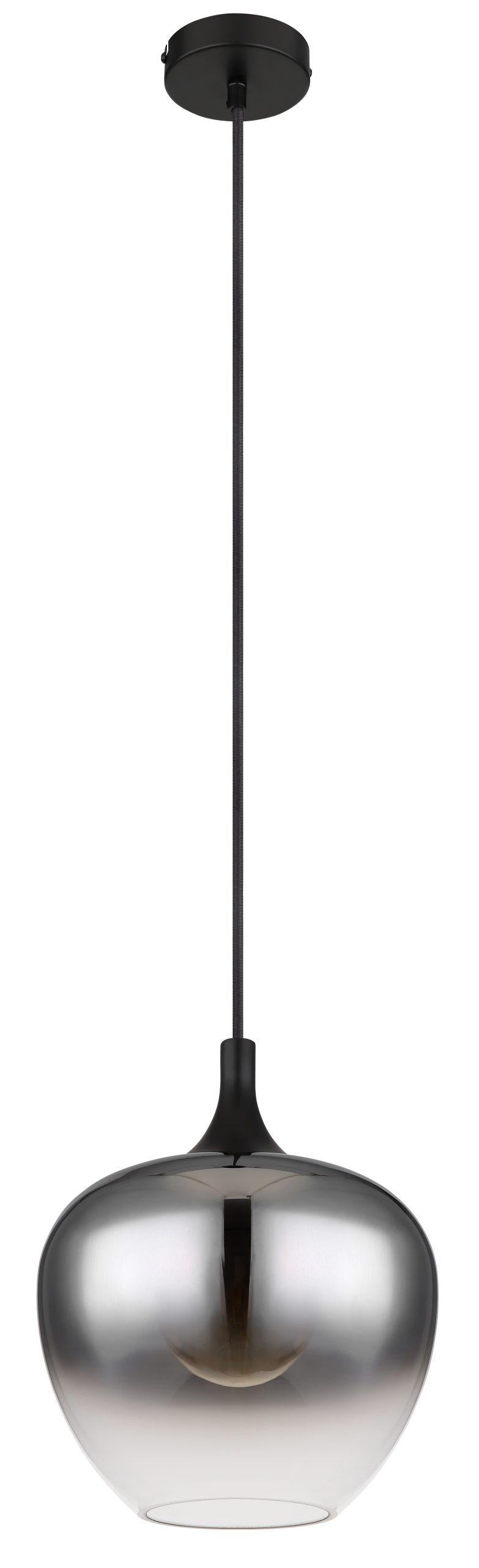 Smoked Glass Pendant Light – Maxy Modern Black Kitchen & Dining Lamp