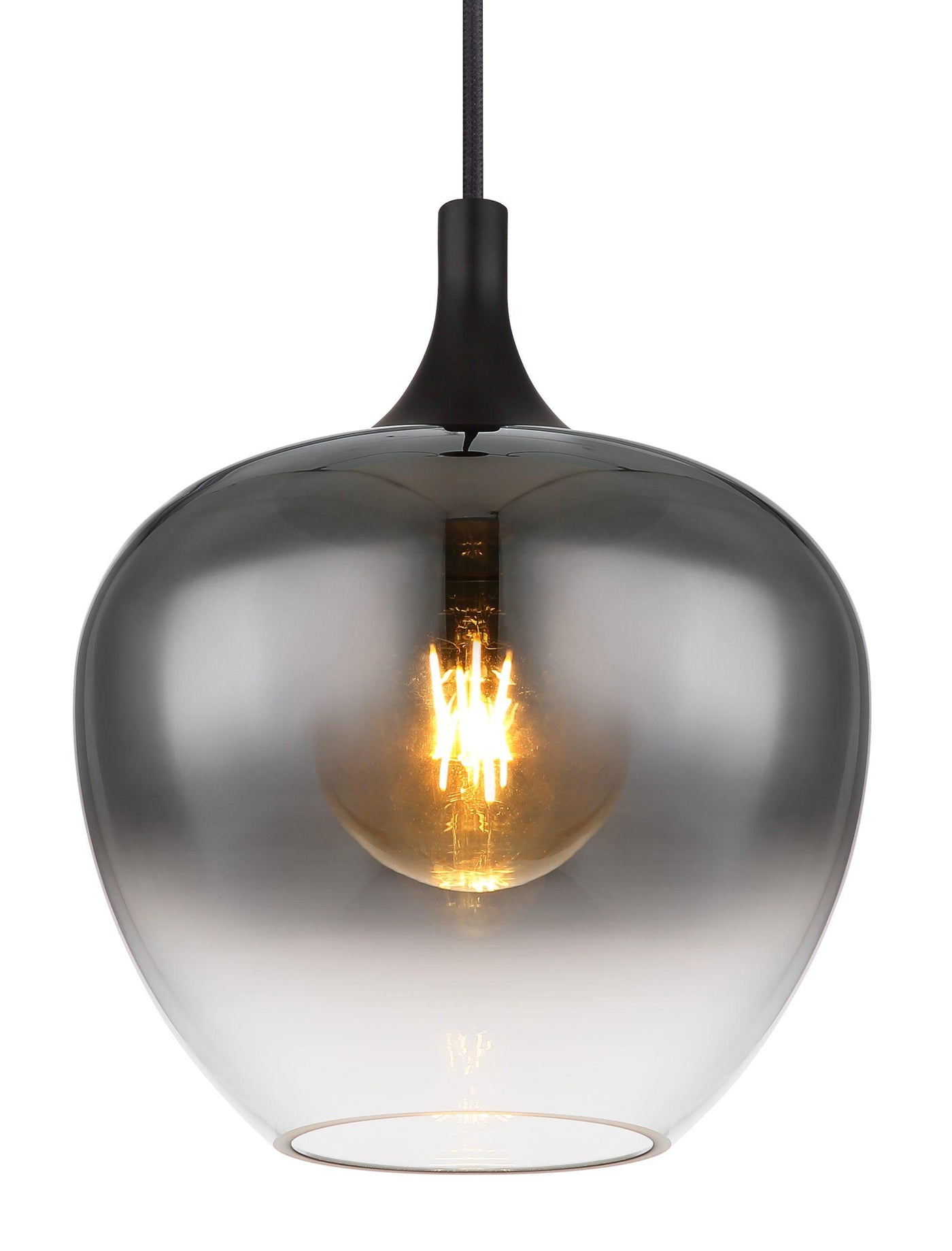 Smoked Glass Pendant Light – Maxy Modern Black Kitchen & Dining Lamp