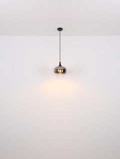 Smoked Glass Pendant Light – Maxy Modern Black Kitchen & Dining Lamp
