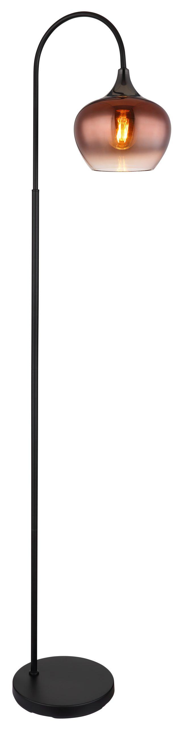 Globo Maxy Copper Glass Arched Floor Lamp