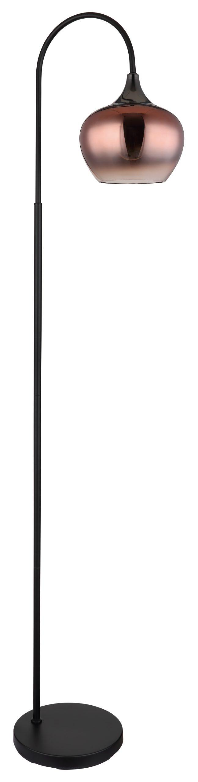 Globo Maxy Copper Glass Arched Floor Lamp