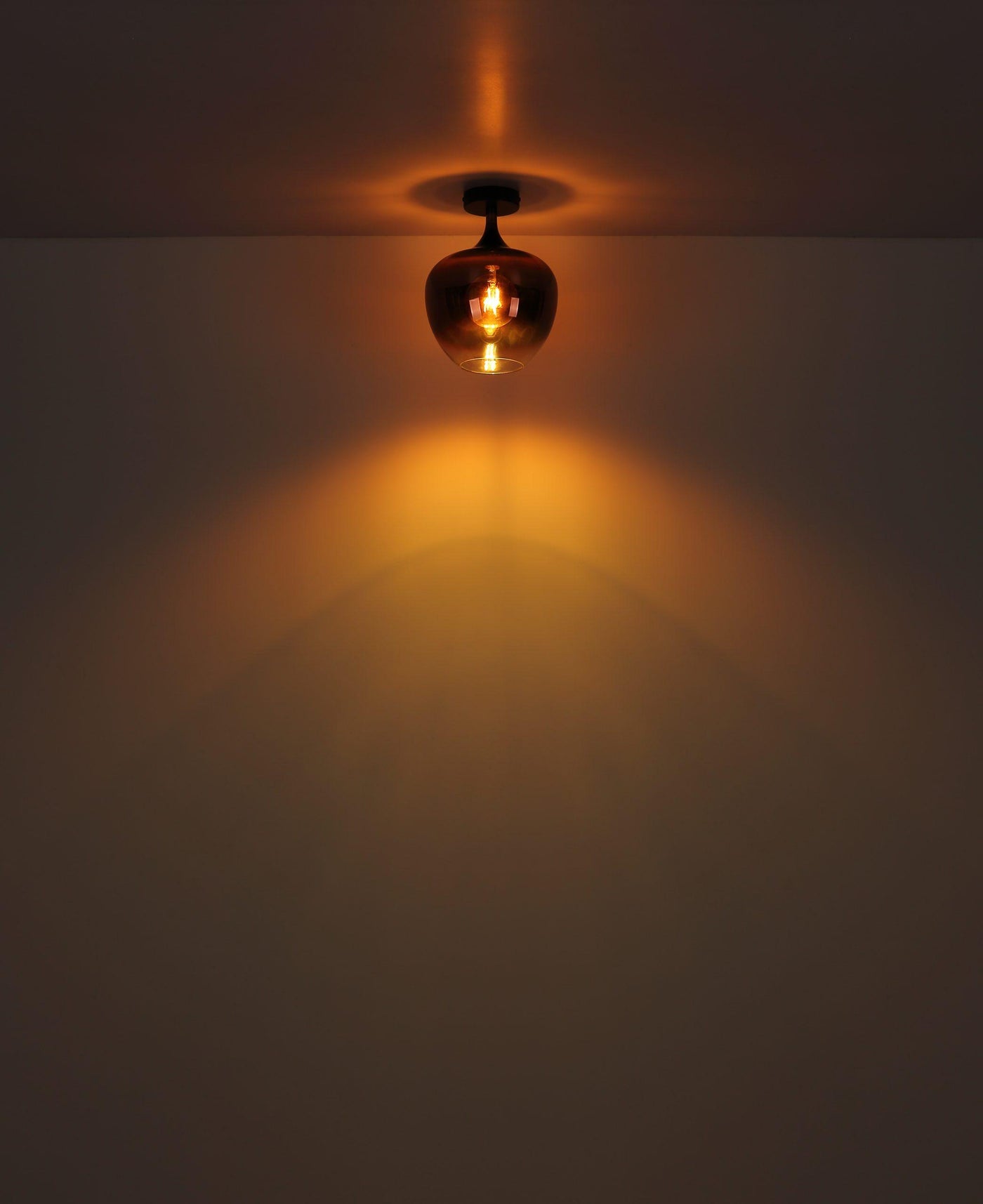 Globo Maxy Copper Glass Arched Floor Lamp
