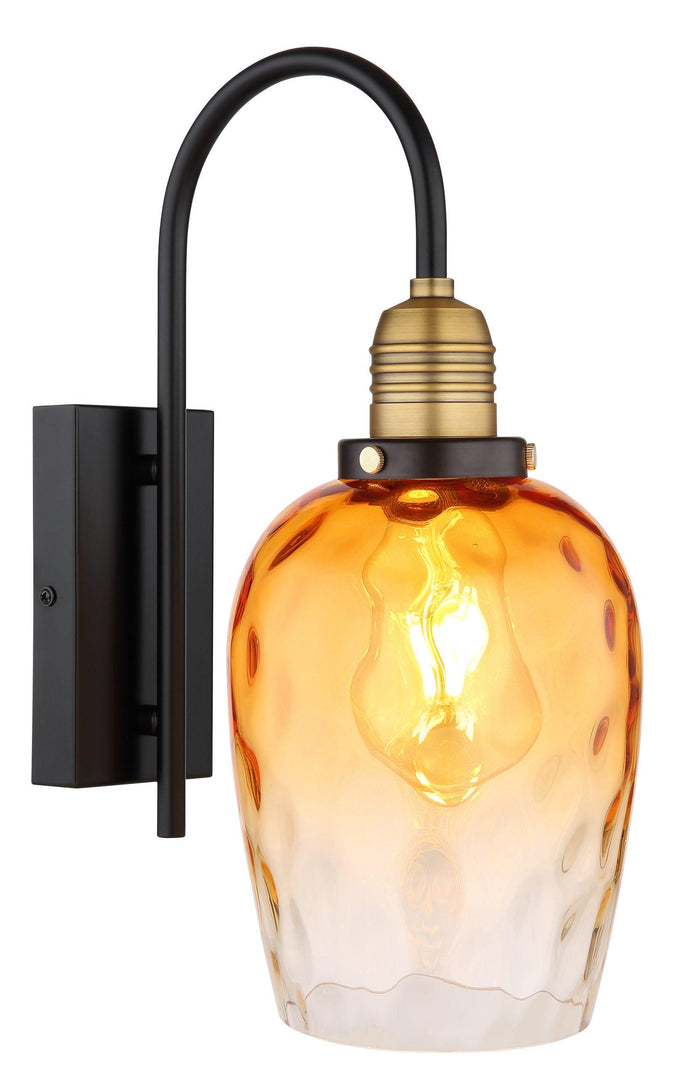 Amber Glass Wall Light – Tulip Shaped Shade