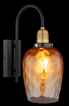 Amber Glass Wall Light – Tulip Shaped Shade