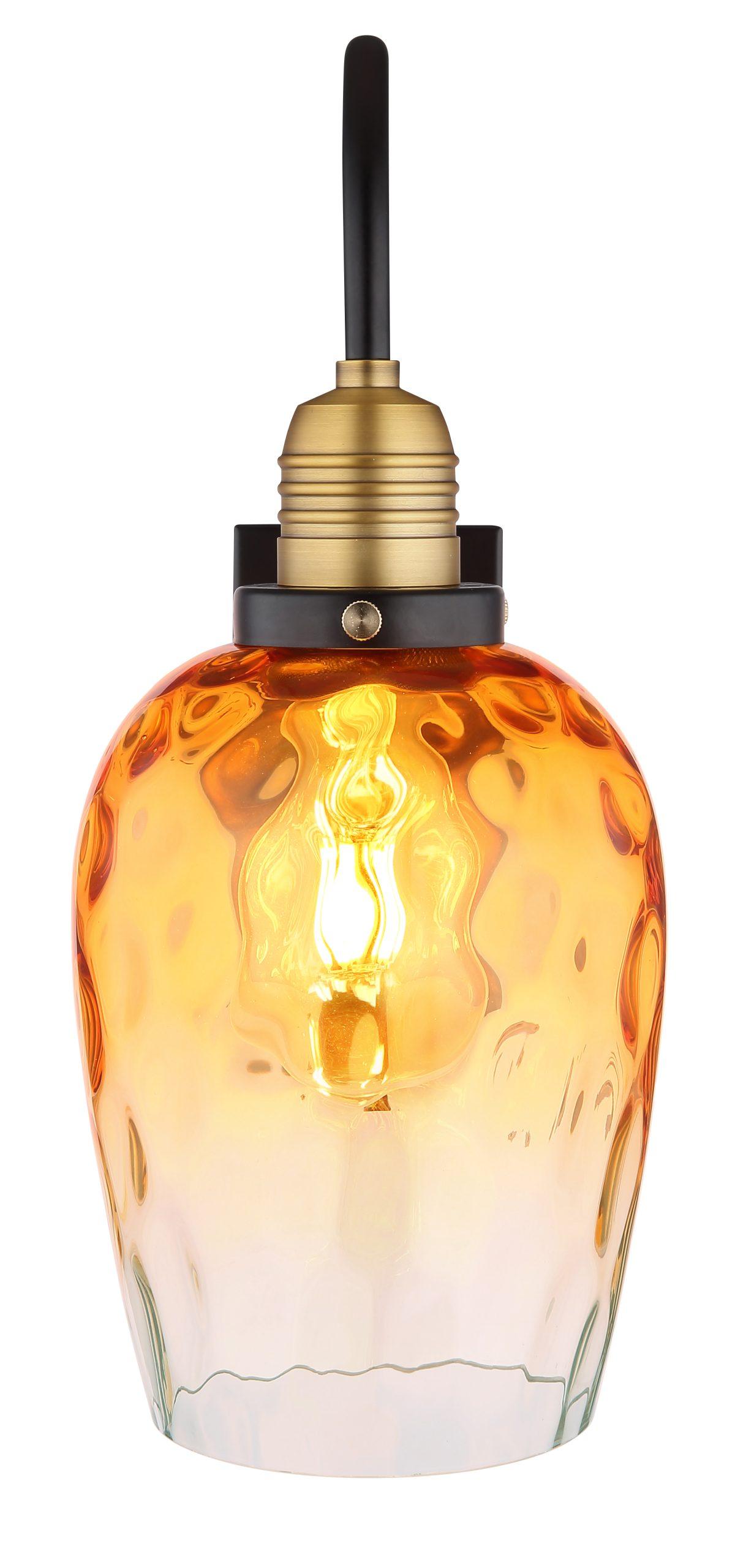 Amber Glass Wall Light – Tulip Shaped Shade