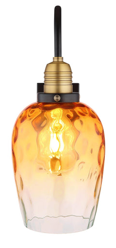 Amber Glass Wall Light – Tulip Shaped Shade